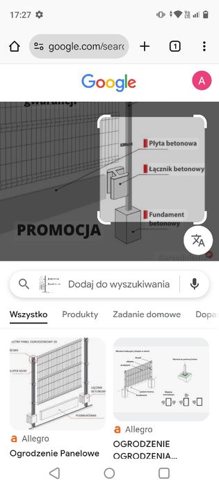 Łączniki betonowe 2szt  do ogrodzenia panelowego
