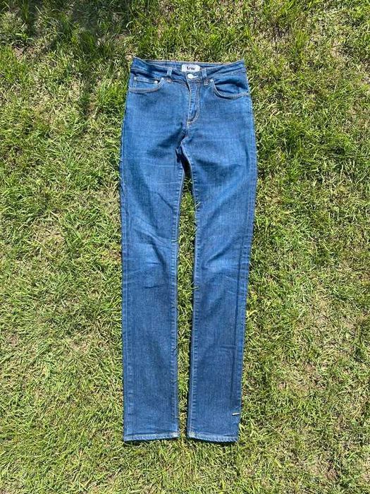 Spodnie damskie jeansy Acne 29x34 jeans navy granatowy style woman