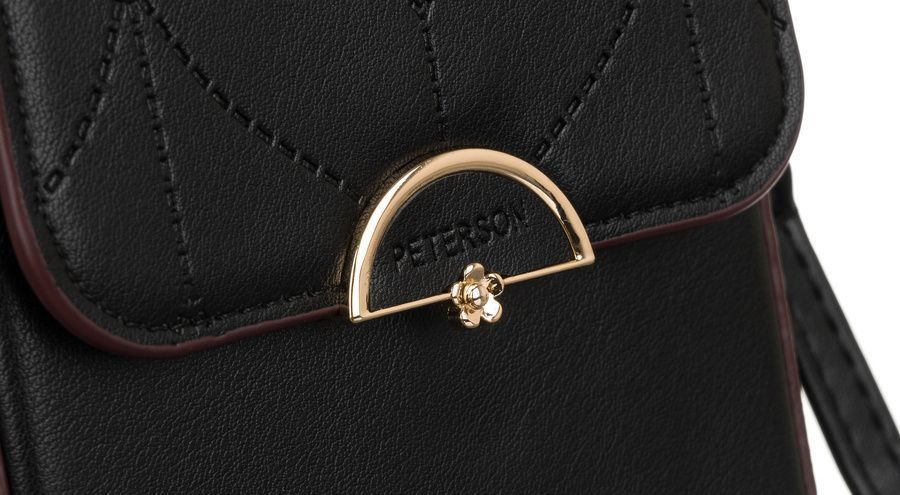 mini torebka-portfel ze skóry ekologicznej - peterson