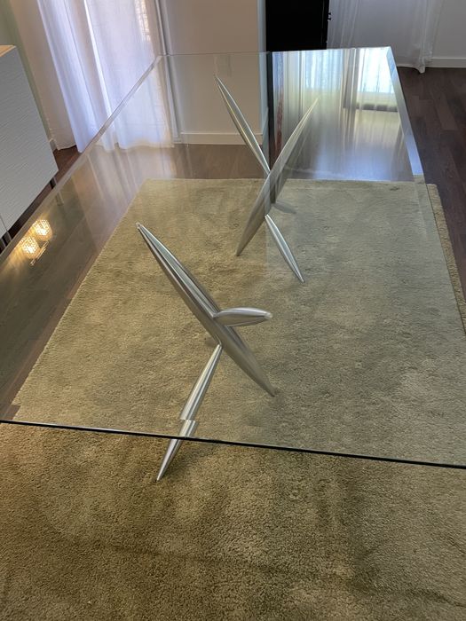 Mesa vidro Ângelo reflex Pitto 72 (oportunidade)