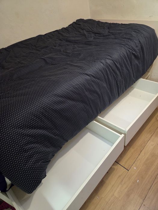 Cama solteiro 90x200 cm + Estrado + Colchão