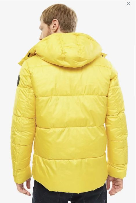 Tom Tailor Heavy Puffer Jacket з капюшоном, жовта, нова, розмір M