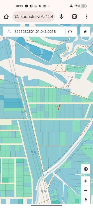 Продається фасадна земельна ділянка  20сот, с. Зазим'я Троєщина