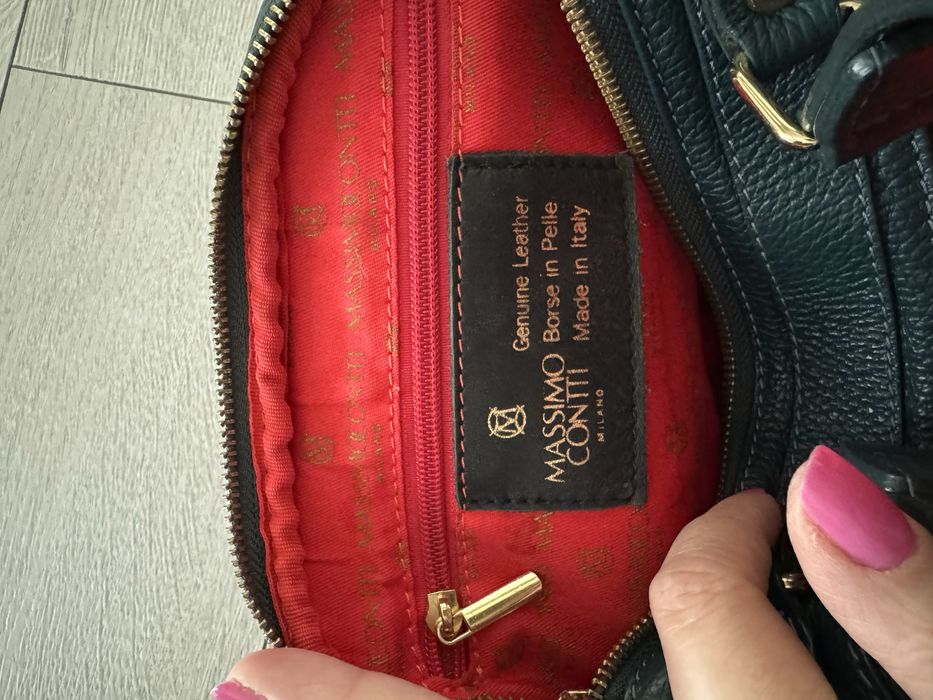 Kuferek torebka szmaragd massimo contti skora