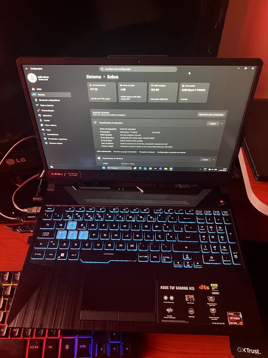 asus tuf gaming a15 gaming  performance   rtx 3050 16gb ram  ssd  ideal para gaming, estudos, trabalho e edição