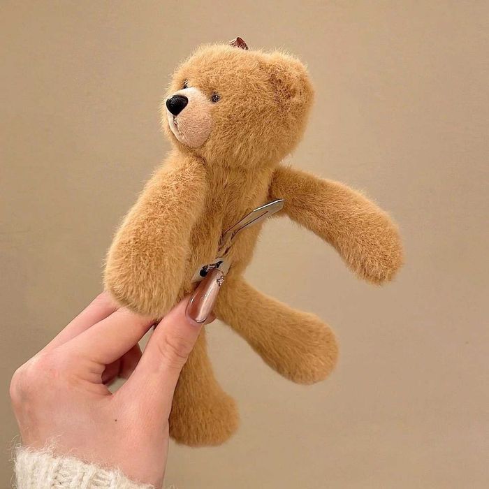 Pinça de cabelo urso de peluche fofo