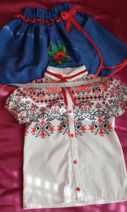 Блузка вишиванка для дівчинки, юбка