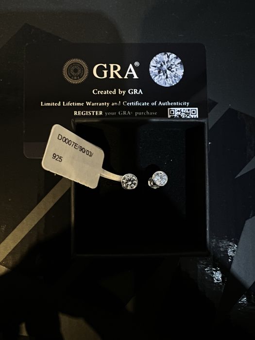 Srebne kolczyki z diamentem 0,2 ct moissanite