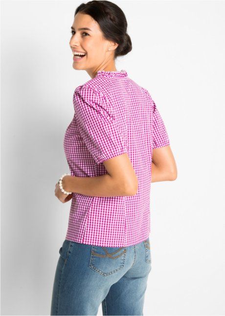 B.P.C bluzka w stylu ludowym w kratę ^38