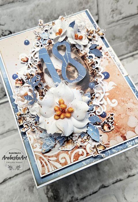 Kartka na 18tkę. Kartka na osiemnaste urodziny. Handmade