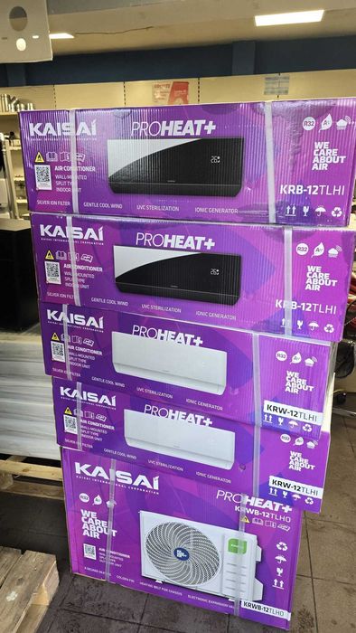 Czarny klimatyzator KAISAI PRO HEAT 5,2 kW | PREMIUM | Grzanie + WiFi