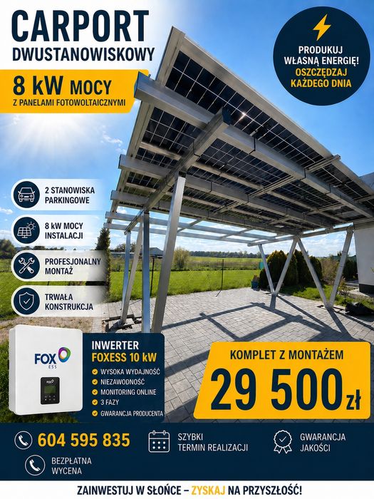 Carport 8kW plus instalacja