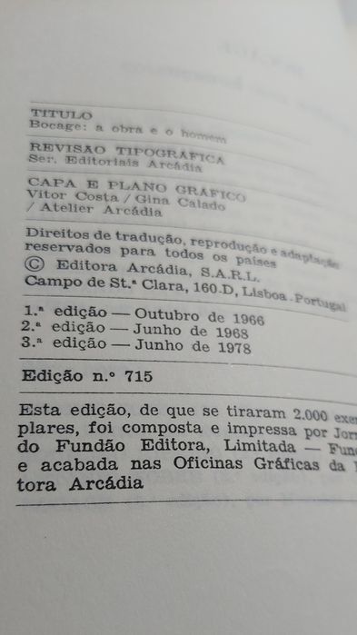 Bocage, A Obra e o Homem - Hernâni Cidade