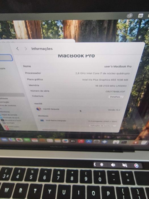 MacBook Pro TOUCH BAR 2019 i7 16gb ram