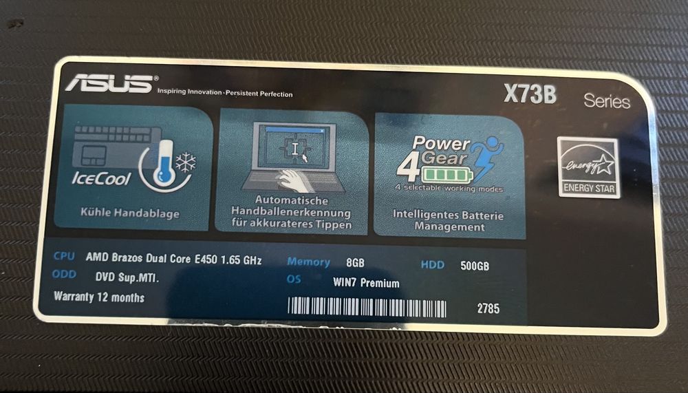 Ноутбук Asus x73b