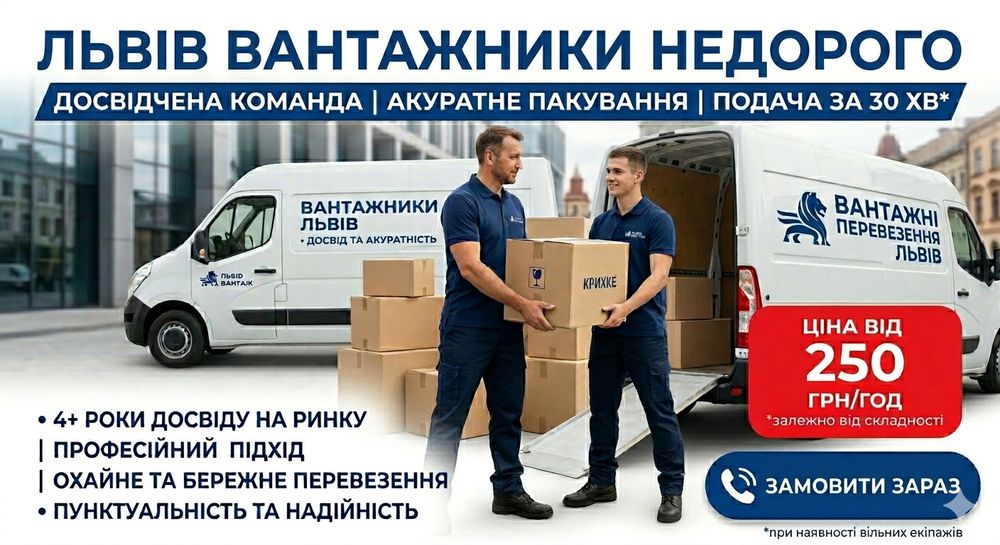 Вантажники Різноробочі Грузчики Квартирні Офісні переїзди  Перевезення