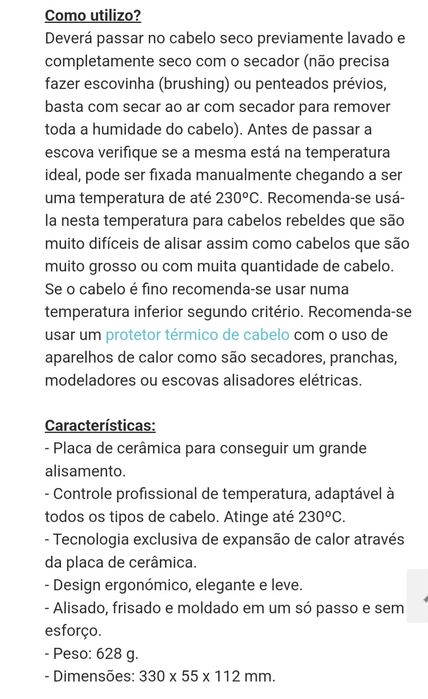 Escova alisadora eléctrica