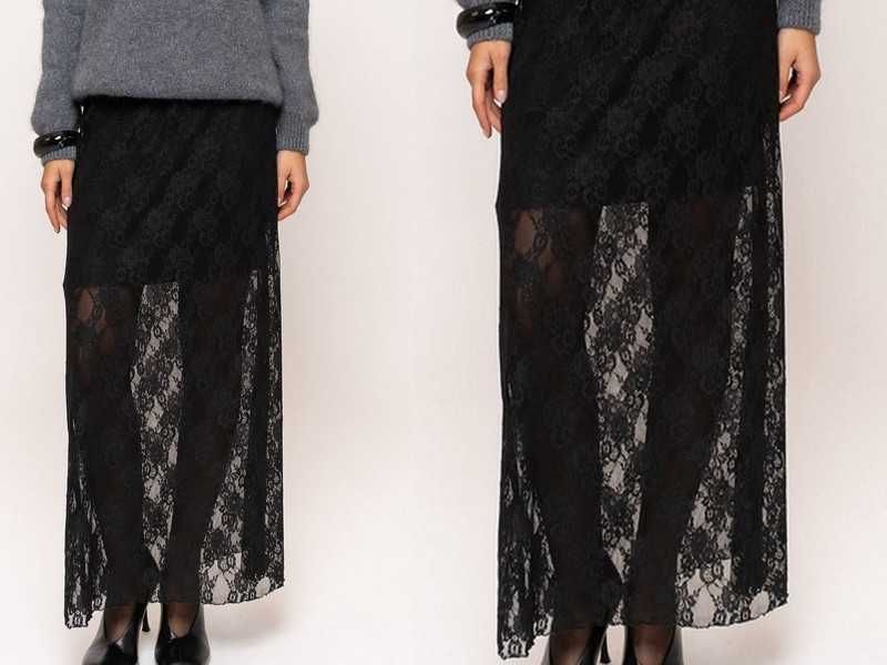 Project Runway Lemonada spódnica  koronka  maxi na gumie