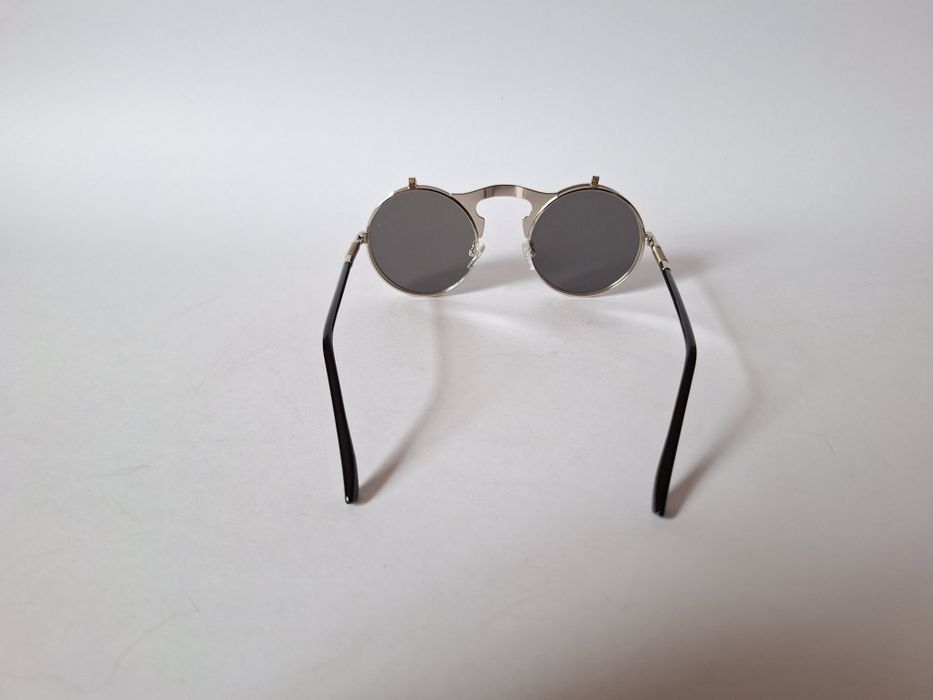 nowe metalowe okulary przeciwsłoneczne zerówki, steampunk,  vintage, e