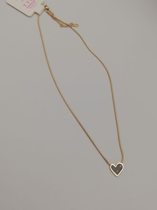 Celebrytka stal chirurgiczna Xuping czarne serduszko