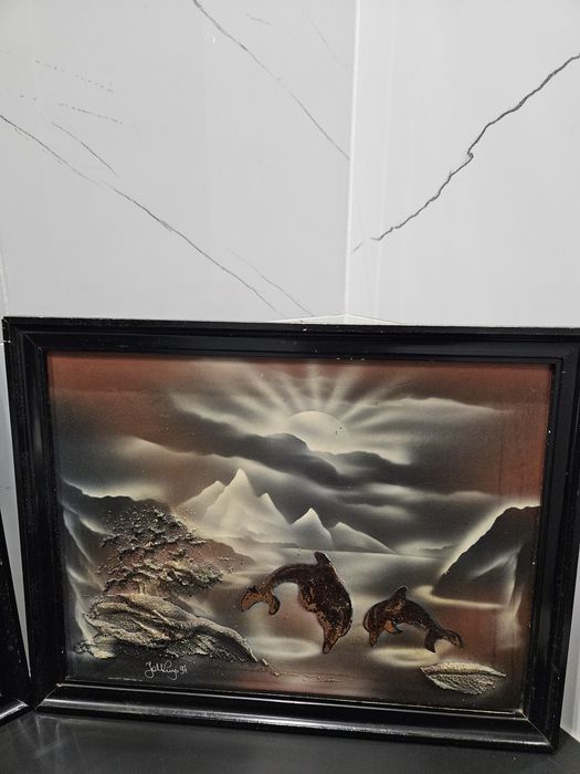 Dwa obrazy 3 D czerń
