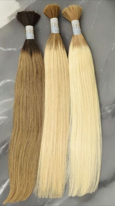 Омбре, натуральные волосы, срезы.  Горячее/холодное наращивание