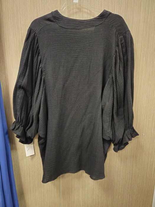 Bluzka pudełko muślin czarna Plus Size, Uni bawełna Italy !!!