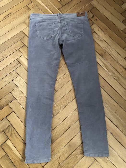 Męskie spodnie Jack Wills – Szare Sztruksy W32 L32