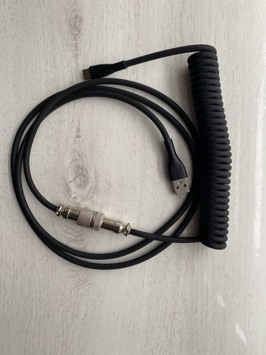 GUNMJO Pro coiled кабель для клавіатури USB-C, aviator, чорний