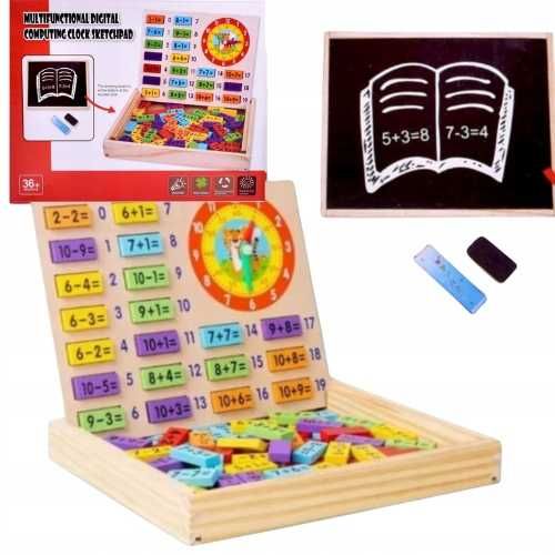 Drewniana Tabliczka Do Nauki Liczenia 3w1 Gra Montessori Dzieci Na Prezent