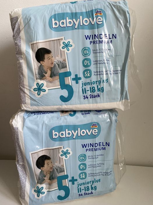Підгузки, памперси  Babylove Premium 5+ (11-18 кг), 34 шт