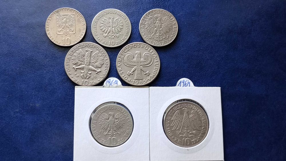 Stare monety 10 zł 7 monet PRL