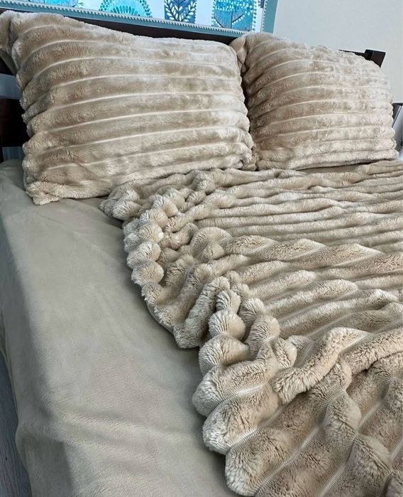 Акція 3 дні! Плюшевое теплое постельное белье Шарпей велюрова постіль