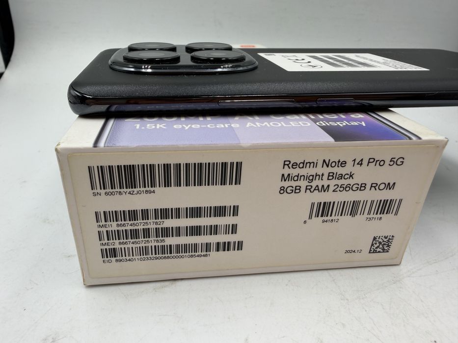 Nowy smartfon Xiaomi Redmi Note 14 Pro 5G, 8+256GB, Komplet, Bez blokad