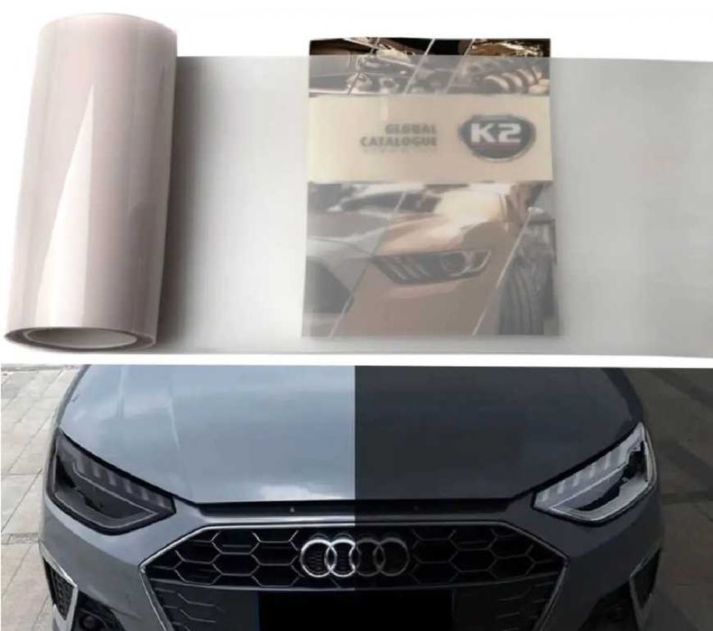 Бронеплівка фотохромна (змінює колір) для фар 30 см чорна і фіолетова