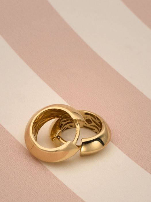 Złote kolczyki 585 kółka szerokie gładkie, duże koła, nowe 14K