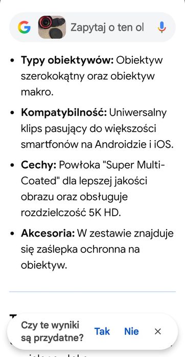 Obiektyw Lens szerokokątny 5K do smartfona