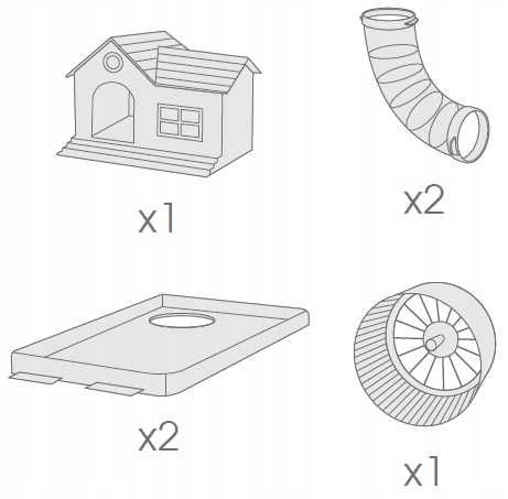 KLATKA domek dla chomika myszki gryzoni tunele piętra karuzela