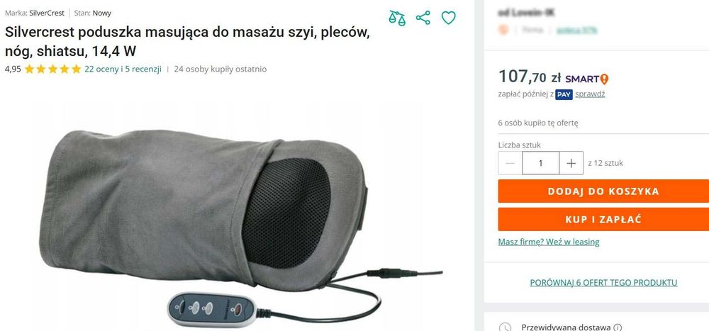 SILVERCREST Poduszka do masażu Shiatsu