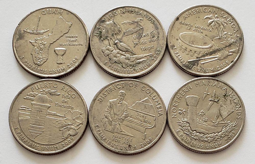 Монети США, Квотери 2009 рiк, набiр з 6 штук, серiя Території