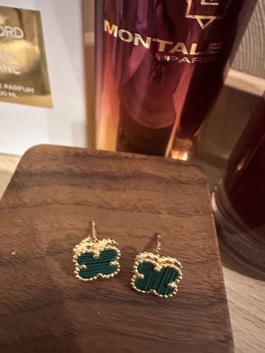 Сережки Клевер гвоздики Van Cleef серьги