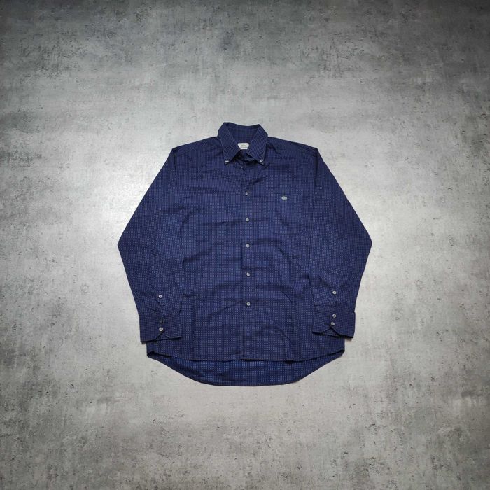 MĘSKA Koszula Elegancka PREMIUM Granatowa Lacoste Bawełna Smart Casual
