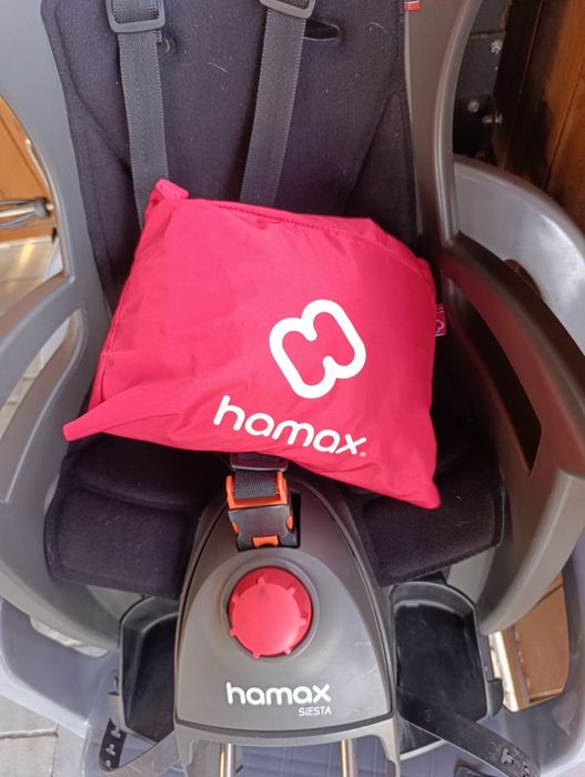 Fotelik rowerowy na ramę regulowany Hamax Siesta szaro czarny + 2szt adapterów