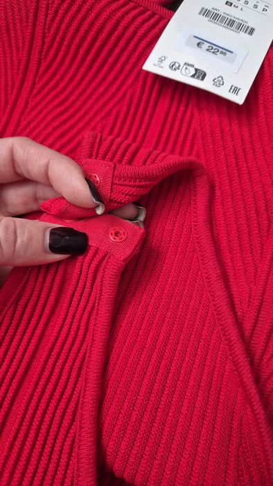 Боді zara з квадратним вирізом на кнопках