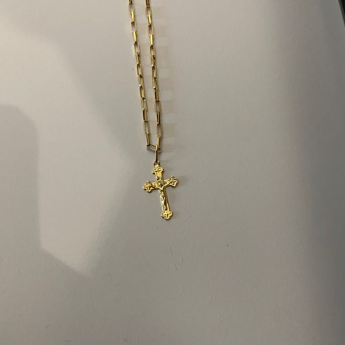 colar 18k ouro amarelo comprimento 60cm peso 10g com pingente