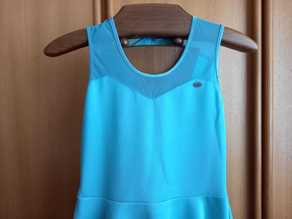 (NOVO, PORTES GRÁTIS) GABRINES®: Vestido Curto em Verde-Água