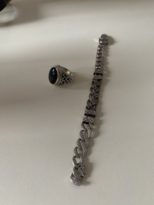 Серебряные браслет серебряное кольцо