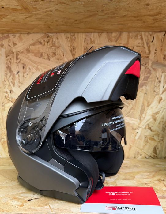 capacete sprint evo easy cinza - oferta pinlock - novo