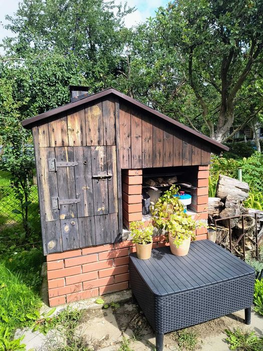 Działka ROD Flisak Toruń - murowany grill z wędzarnią, super taras z meblami ogrodowymi, mnóstwo drzew owocowych - Widok 4
