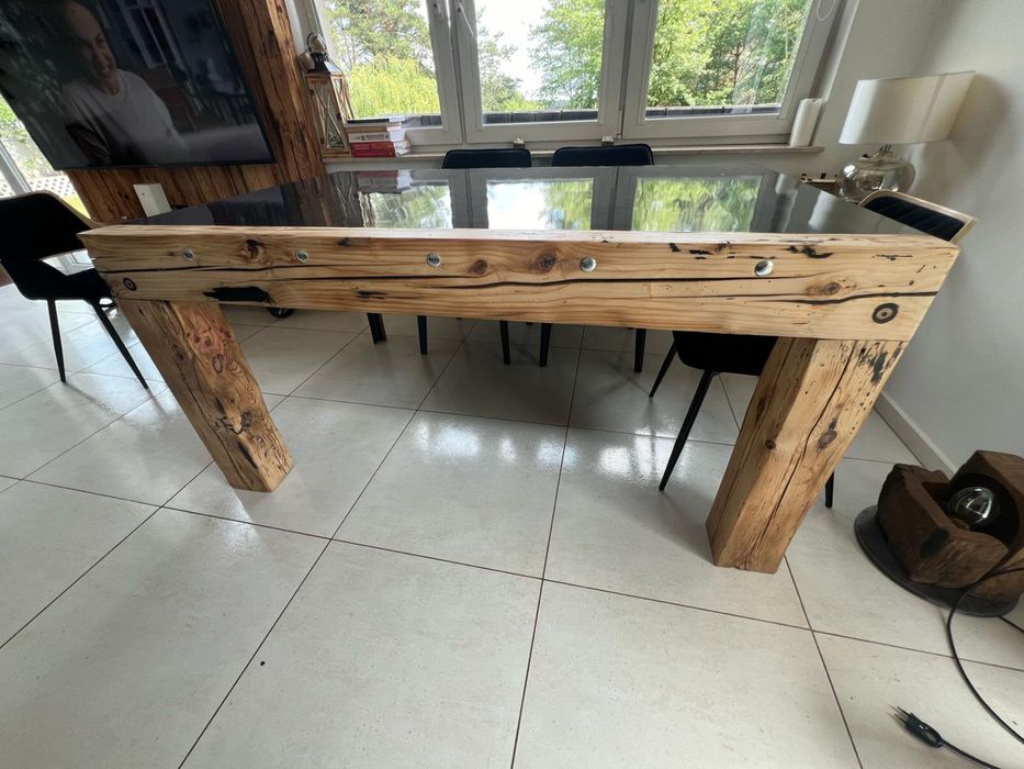 Stoł do jadalni STAL/ DREWNO handmade KLIMATYCZNY LOFTOWY Industrialny